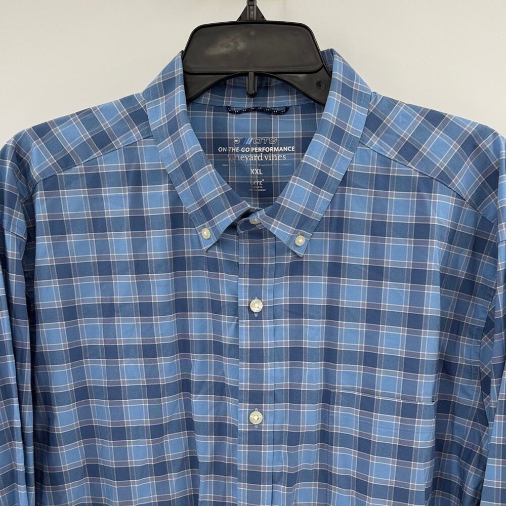 Vineyard Vines OTG Performance brrr Long Sleeve Button Shirt - Blue - XXL
